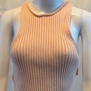 Alexander Wang Peach Ribbed Knit Tank Top – Size Medium